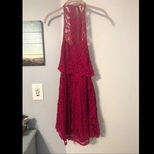 Free people magenta lace dress